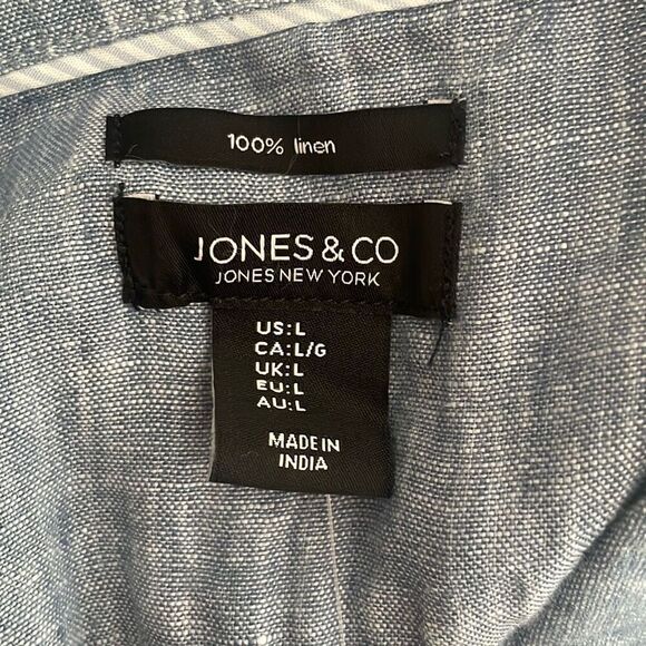 100% Linen Trucker Style Jacket L - Picture 10 of 16